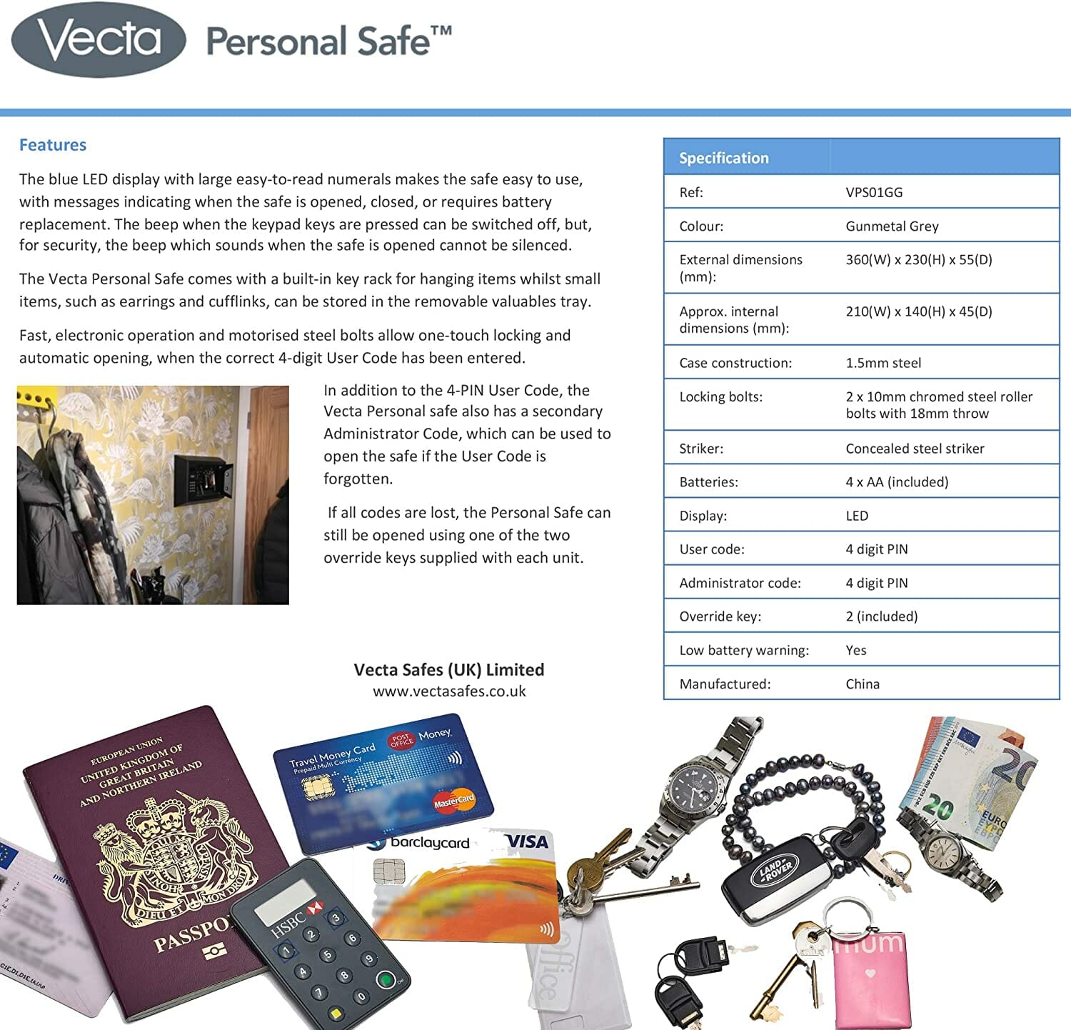 the vecta safe is available in the special offer